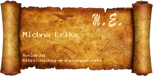 Michna Erika névjegykártya